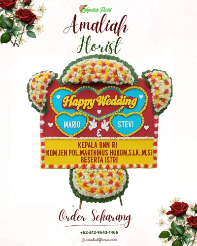 Karangan Papan Bunga Pernikahan di Sampang Bitung